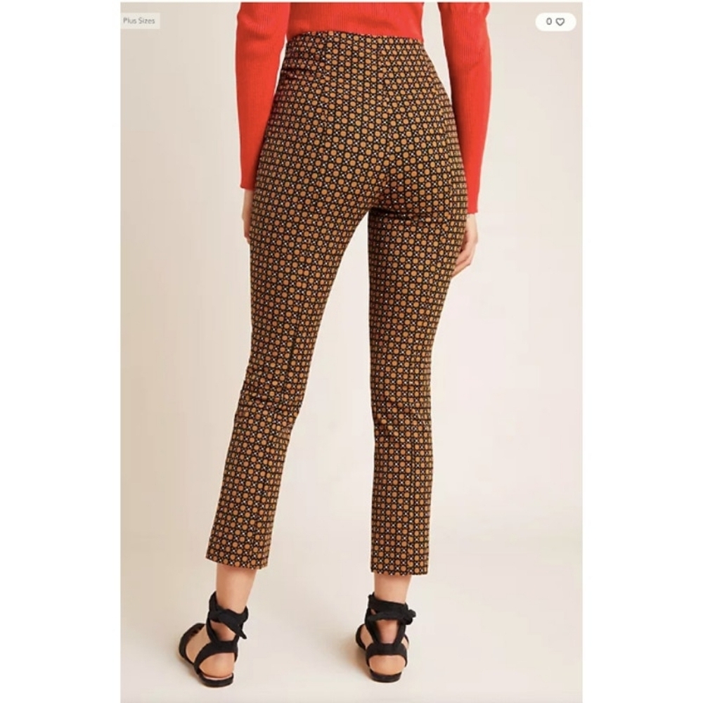Anthropologie Brown Printed Ankle Pants